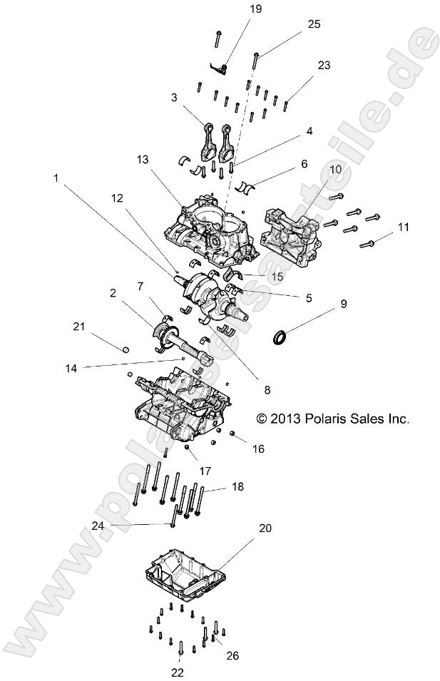ENGINE, CRANKCASE AND CRANKSHAFT