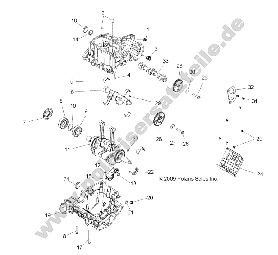 ENGINE, CRANKCASE and CRANKSHAFT