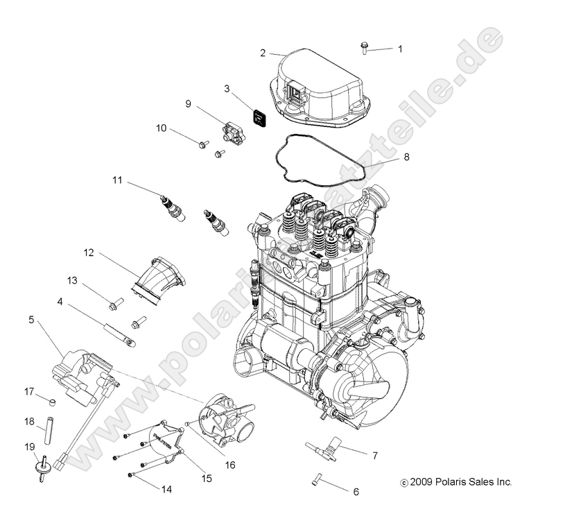 engine throttle body and valve cover