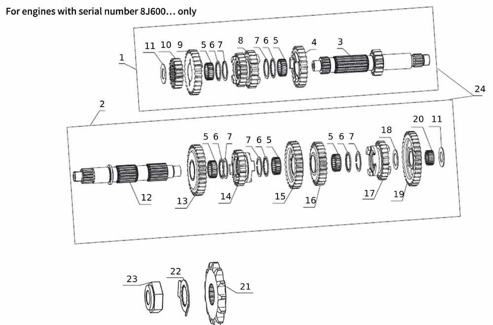 55843_03EFQvPHLv1mpM Getriebe für Motornummer 8J600...