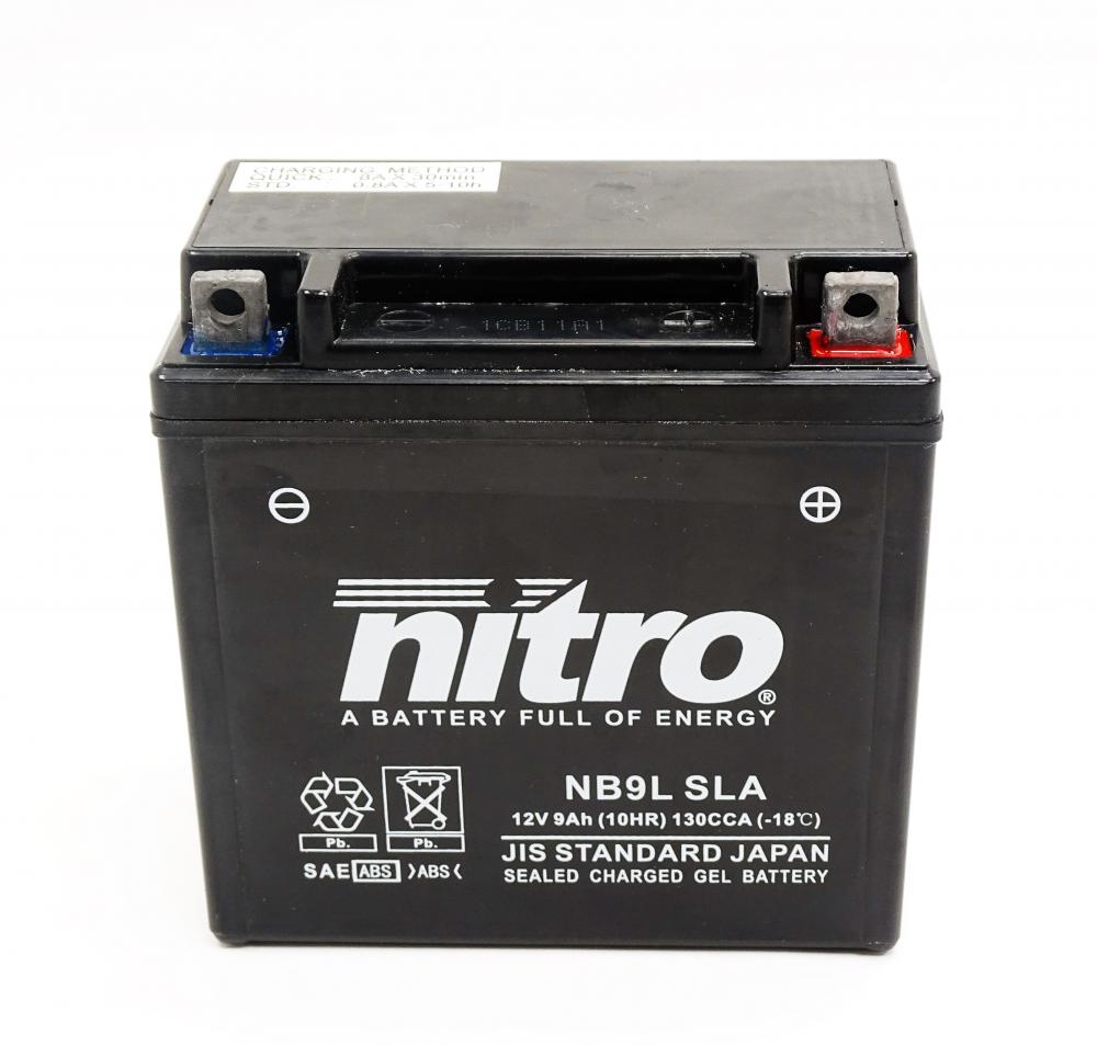 Nitro_NB9L_SLA_GEL_AGM_Batterie_12V_9AH___Einbaufertig Nitro NB9L SLA GEL AGM Batterie 12V 9AH - Einbaufertig (YB9L-A2 12N9-3A-1)