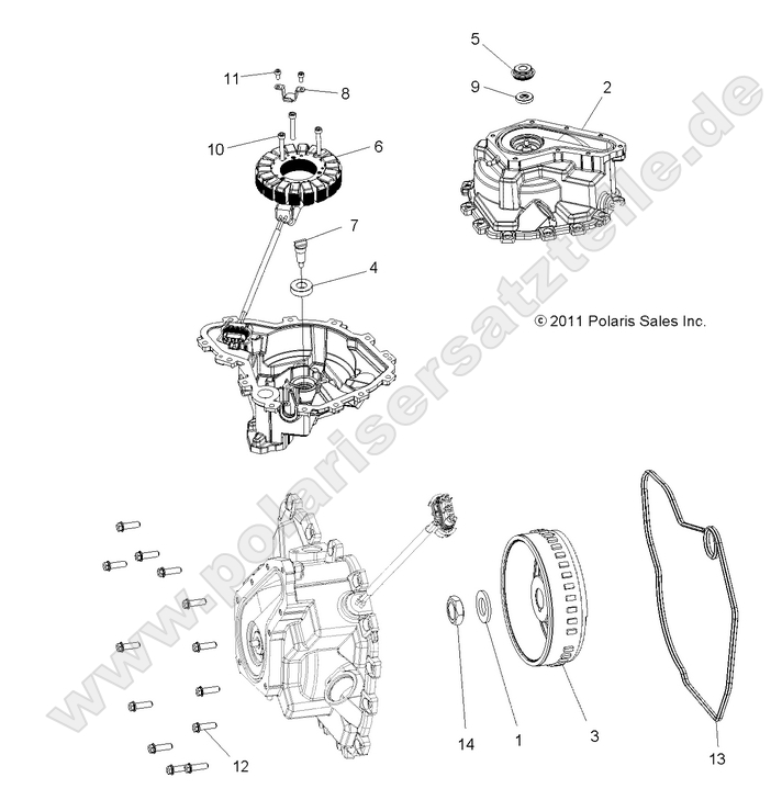 ENGINE, STATOR COVER and FLYWHEEL