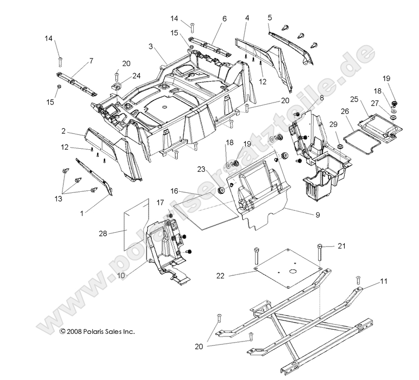 body rear rack and fenders
