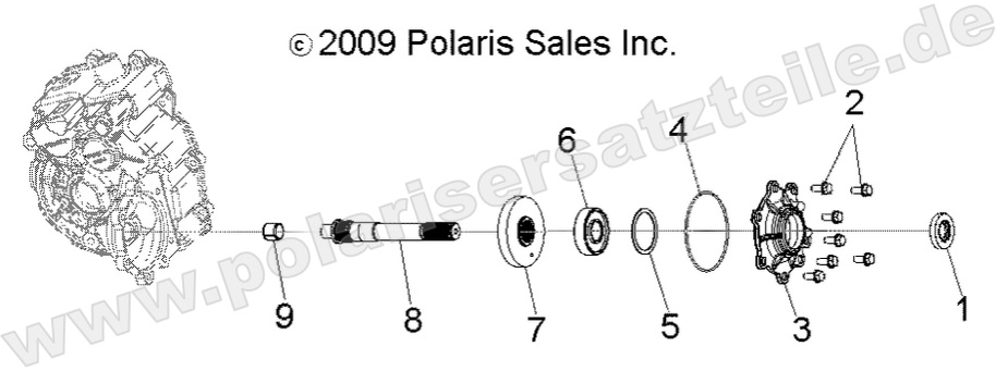 DRIVE TRAIN, MAIN GEARCASE OUTPUT SHAFT