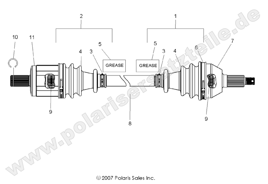 DRIVE TRAIN, FRONT HALF SHAFT