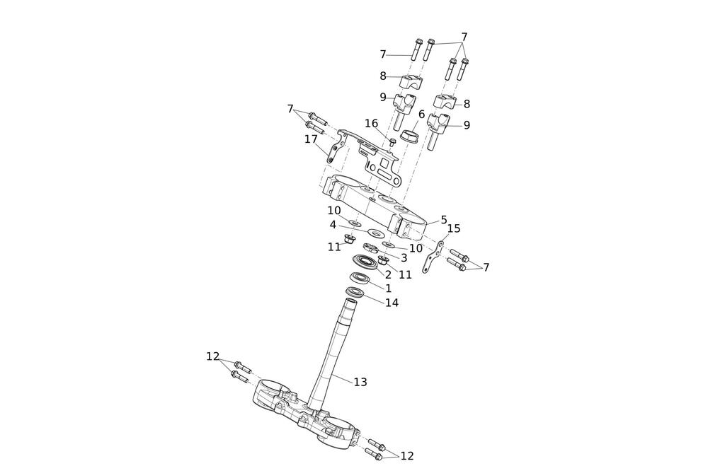 XE300MY24-Lenksaeule Gabelbrücke