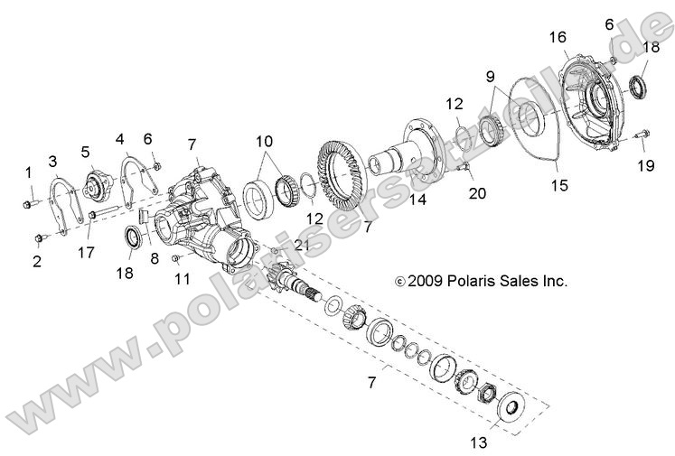 DRIVE TRAIN, GEARCASE, CARRIER, INTERNAL COMPONENTS