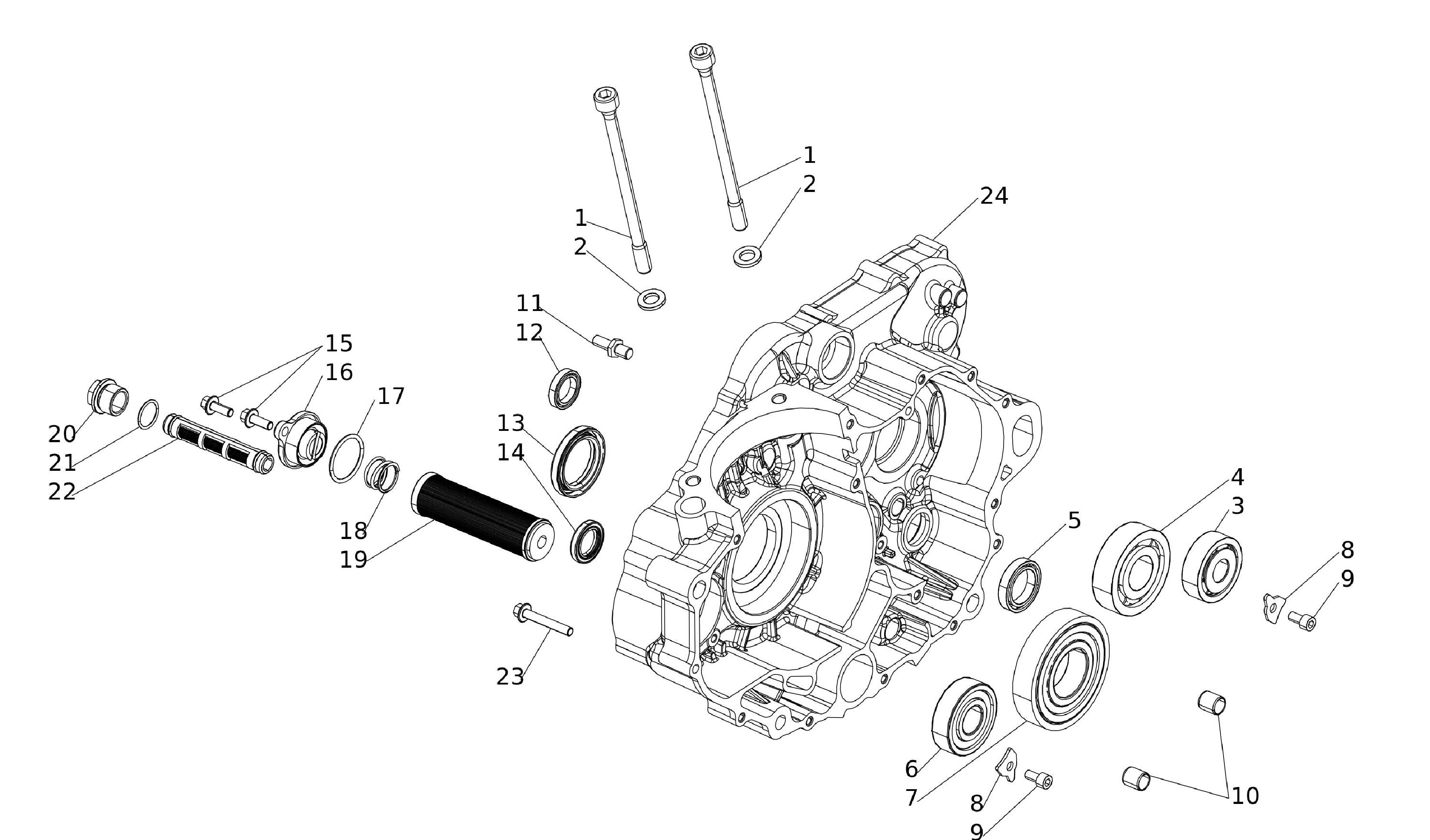 Motorgehäuse rechts / Ölfilter Motorgehäuse rechts / Ölfilter