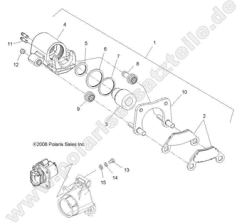 BRAKES, REAR CALIPER (BUILT 12/16/08 and AFTER)