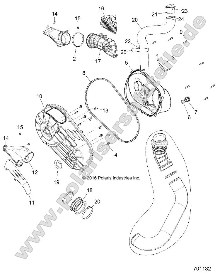 Drive Train, Clutch Cover and Ducting (701182)