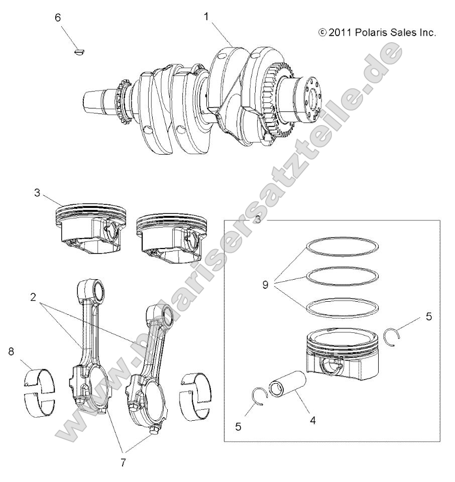 Engine, Crankshaft and Piston