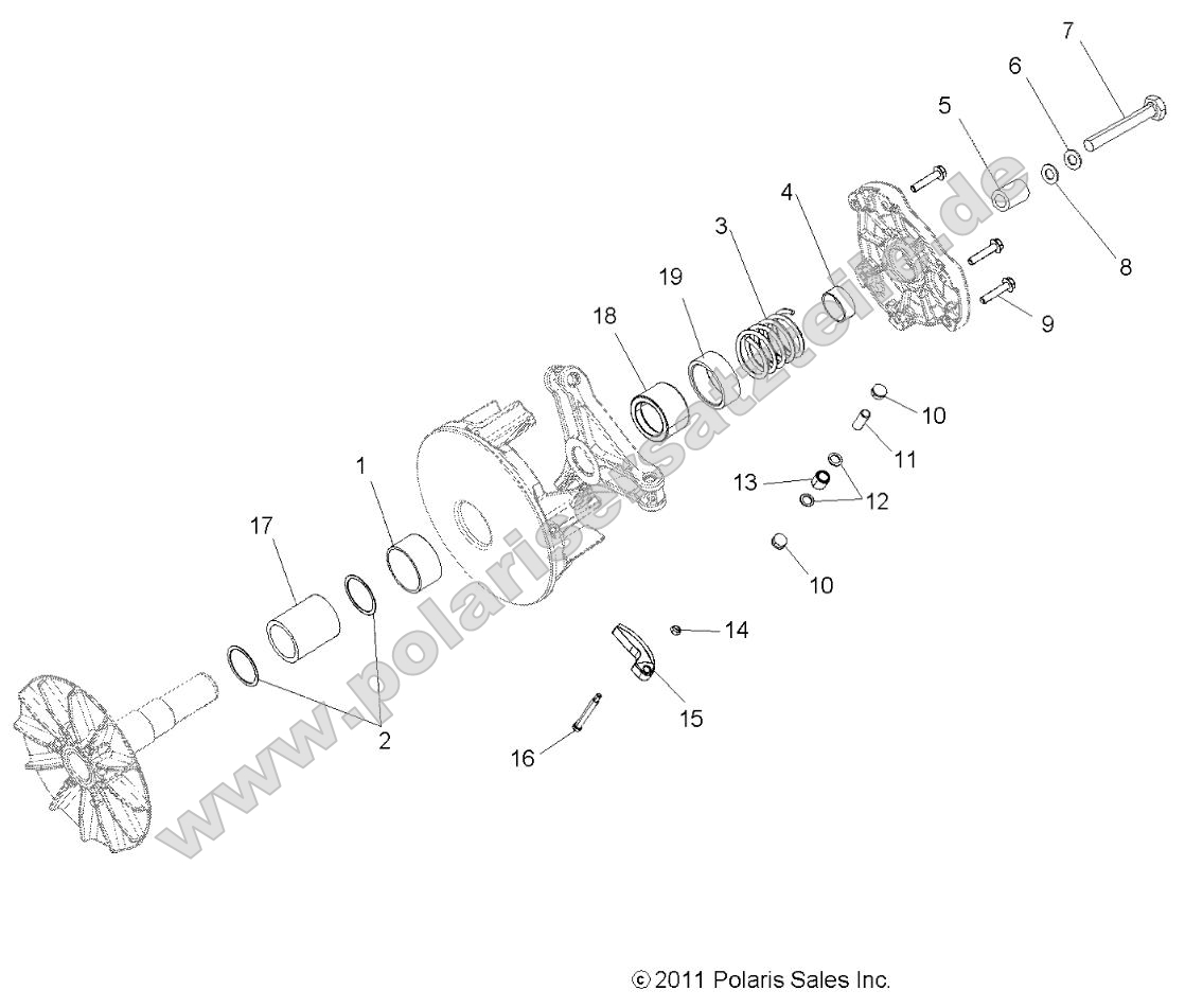 Drive Train, Primary Clutch (49RGRCLUTCHDRV12RZR570)