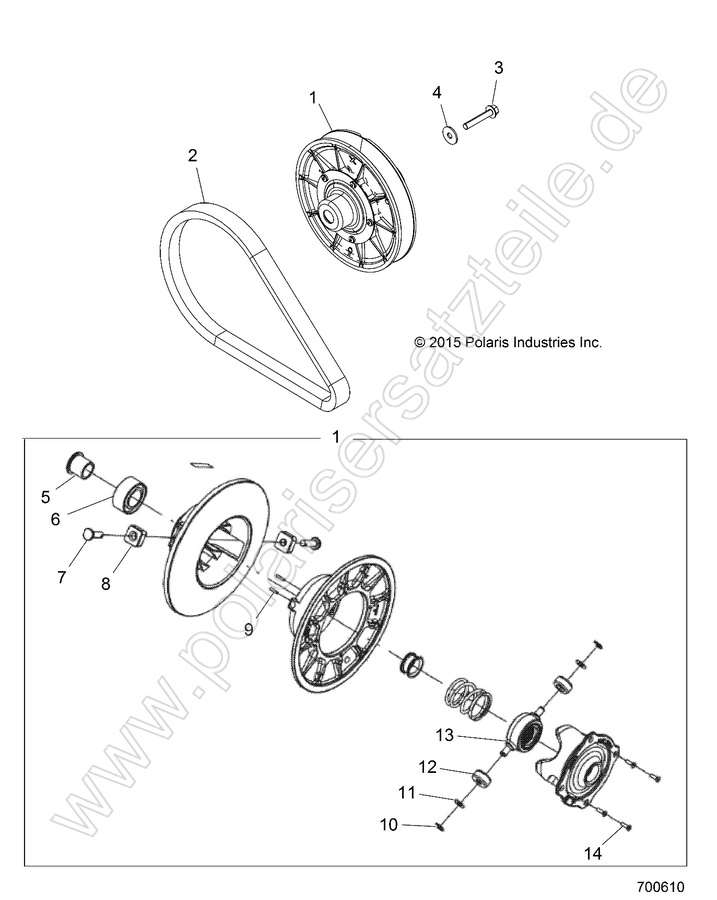 DRIVE TRAIN, SECONDARY CLUTCH