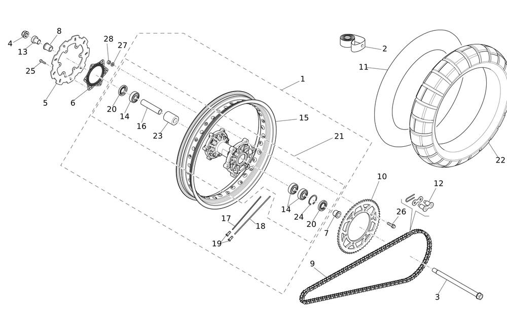 Caballero125MY24-Hinterrad Hinterrad