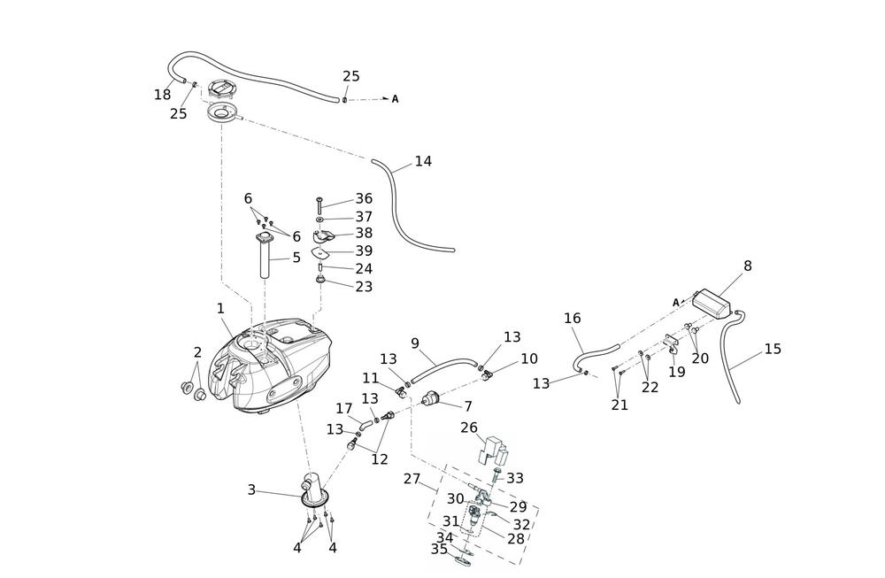 Caballero125MY24-Tank Kraftstoffsystem