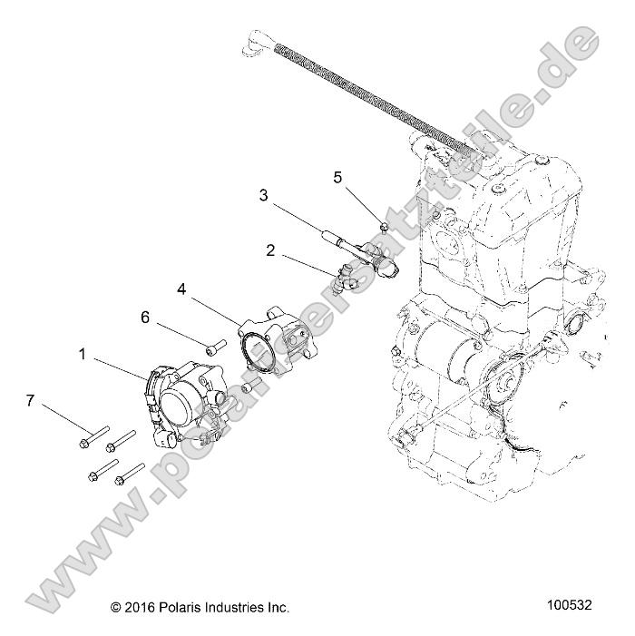 Engine, Throttle Body and Fuel Rail