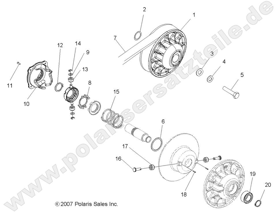 DRIVE TRAIN, SECONDARY CLUTCH