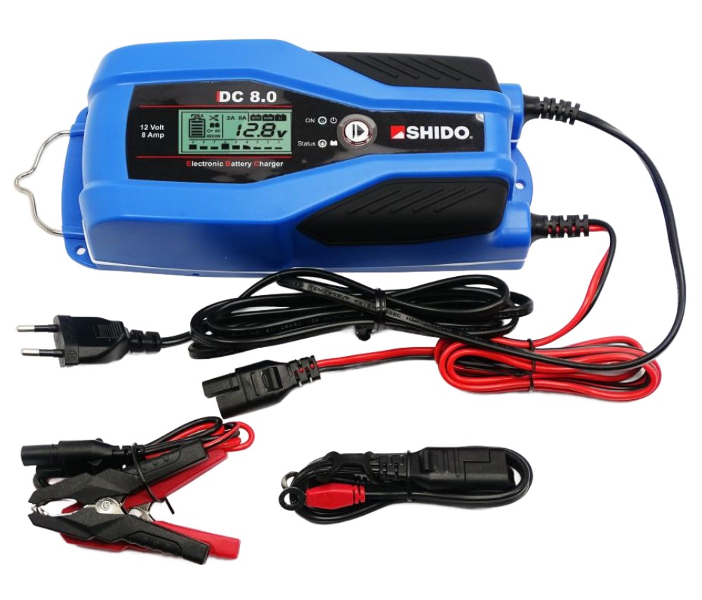 Shido DC8.0 Batterieladegerät 12V 2A / 8A für AGM + Lithium Batterie Shido DC8.0 Batterieladegerät 12V 2A / 8A für AGM + Lithium Batterie