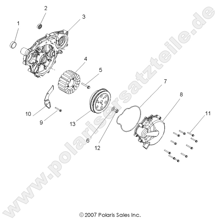 engine stator and flywheel