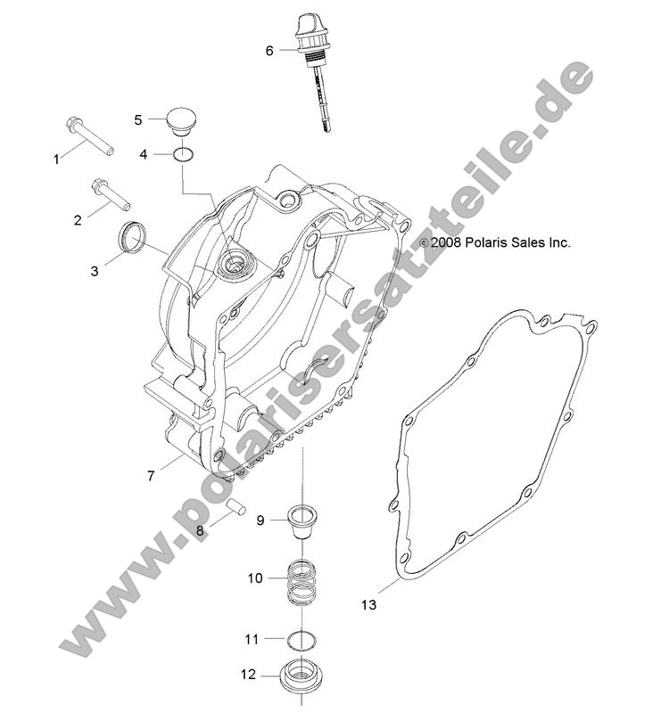 ENGINE, CRANKCASE COVER, RH