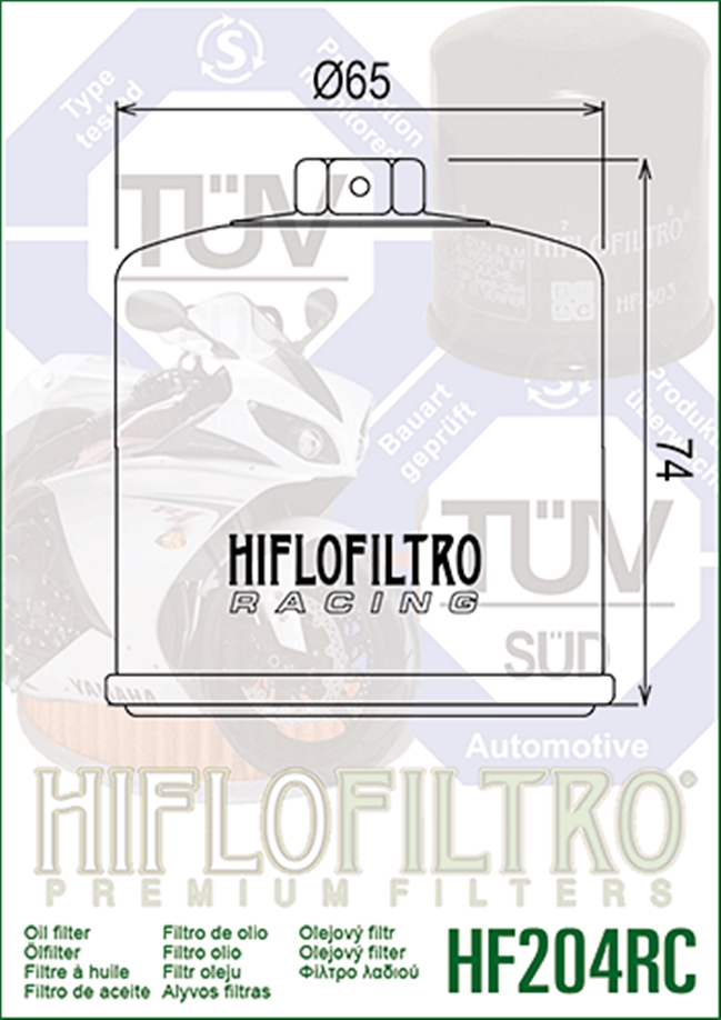 Hiflofiltro_Racing_Oelfilter_HF204RC_Daten Hiflofiltro Racing Ölfilter HF204RC - Arctic Cat 600 2004 / 650 2004-06