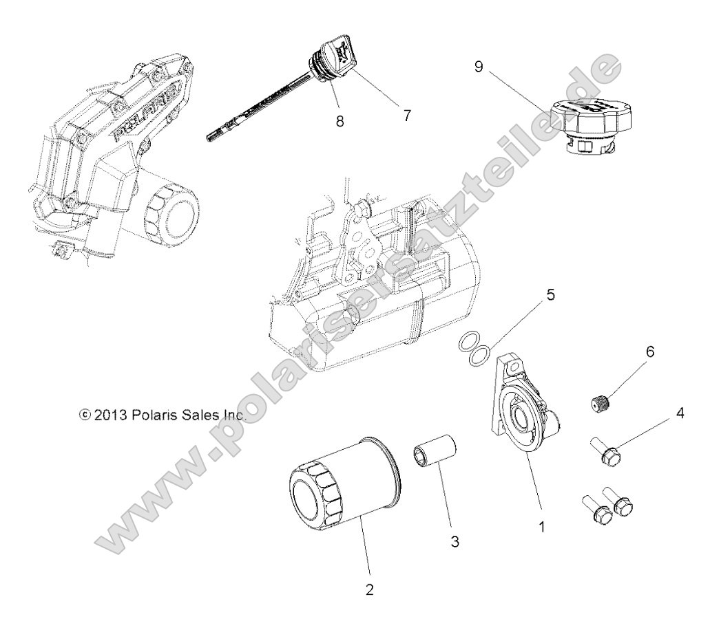 Engine, Oil Filter and Dipstick