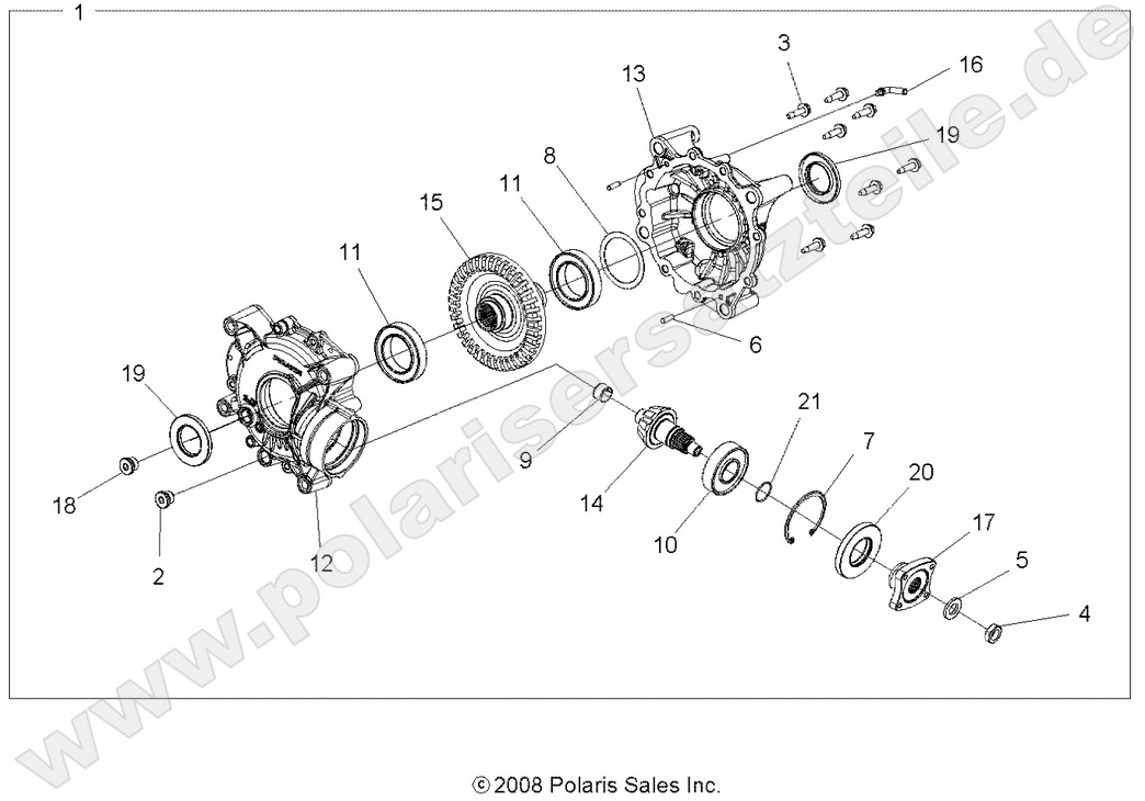 DRIVE TRAIN, REAR GEARCASE INTERNALS (Built 12/02/08 and After)