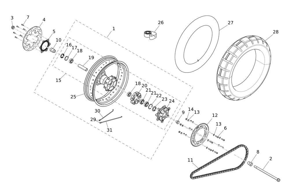 Caballero700-Hinterrad Hinterrad
