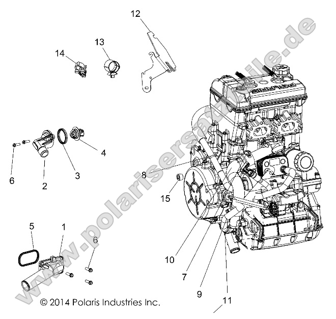 Engine, Cooling, Thermostat and Bypass