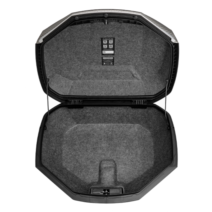 Furchtlos-SHIELD-L-Luxe-Topcase-48-Liter-schwarz-silber-FU11TCUP000L14EX-100027-offen