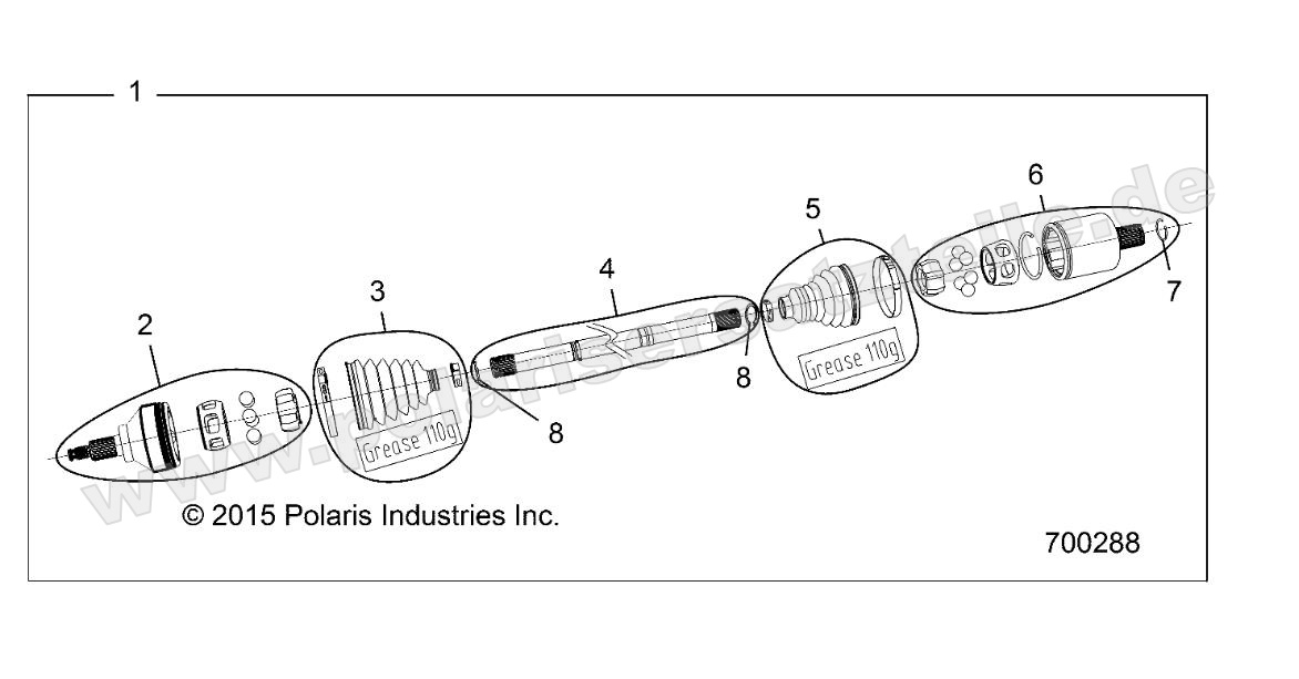 DRIVE TRAIN, REAR HALF SHAFT