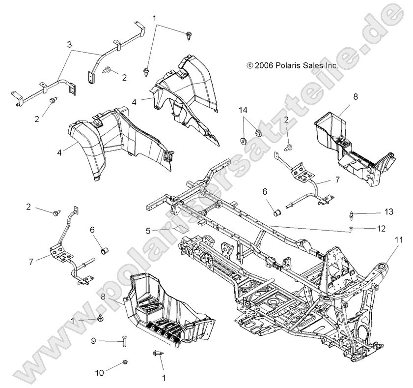 CAB, REAR and MAIN FRAME