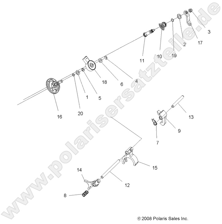 DRIVE TRAIN, MAIN GEARCASE SHIFT FORKS
