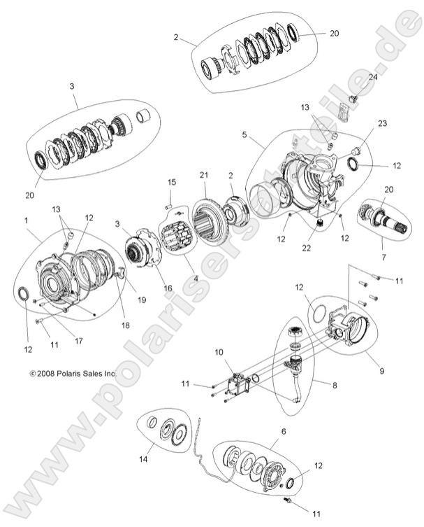 DRIVE TRAIN, FRONT GEARCASE INTERNALS