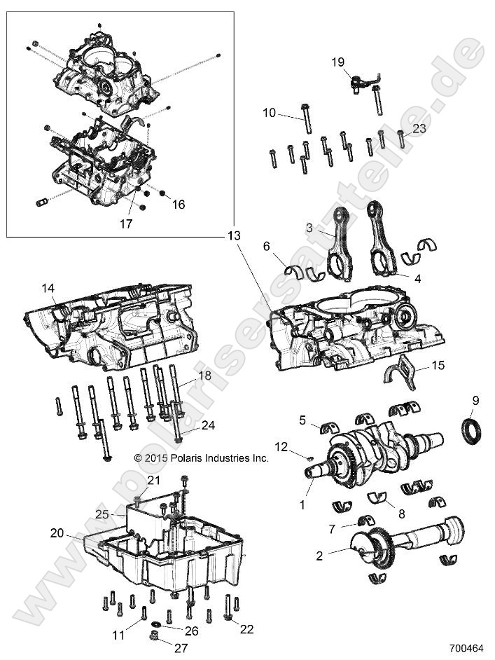 ENGINE, CRANKCASE AND CRANKSHAFT