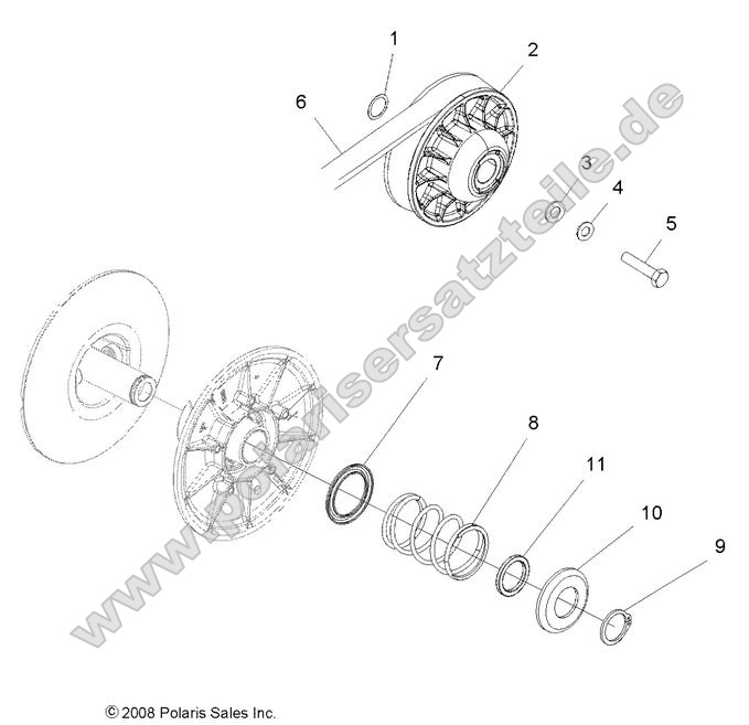 DRIVE TRAIN, SECONDARY CLUTCH