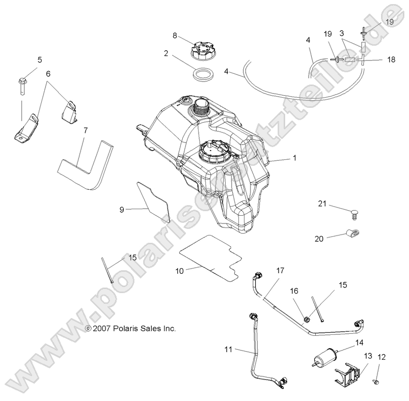 BODY, FUEL TANK ASM. (Built 8/21/07 and After)