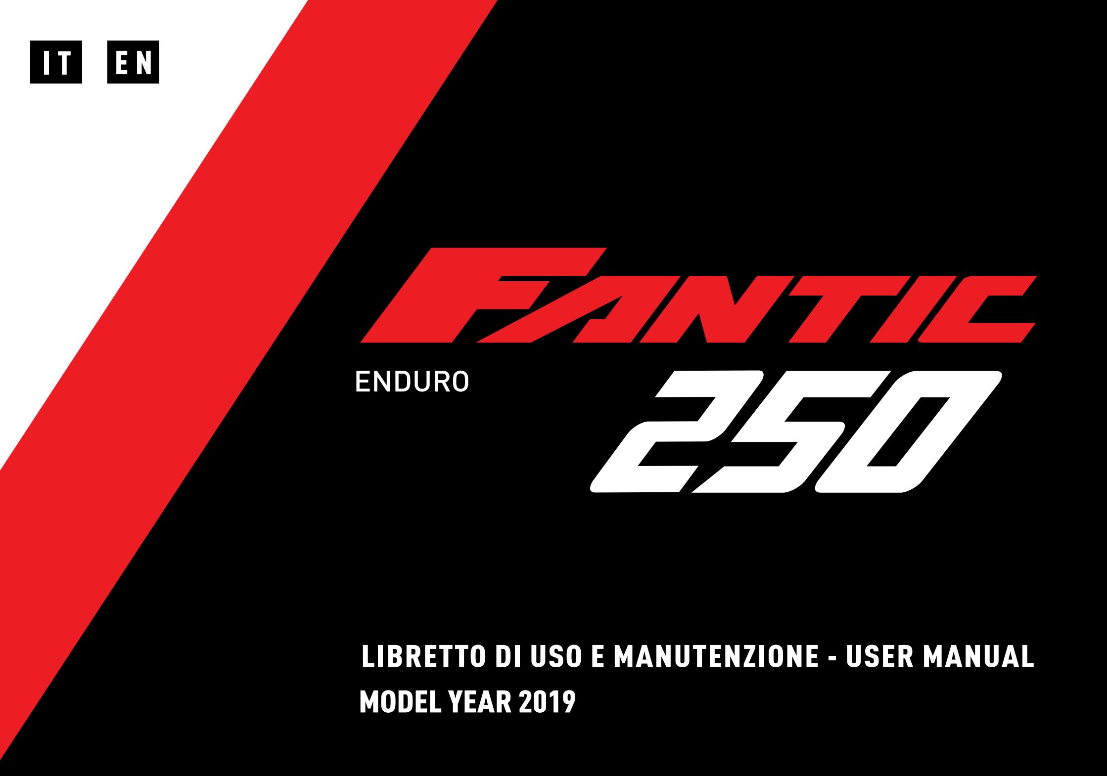 Fantic Benutzerhandbuch TL 250 Enduro 2018-19