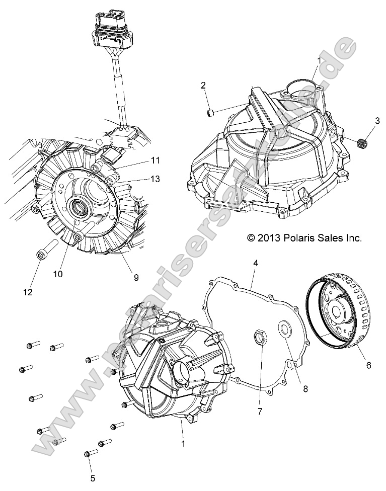 Engine, Stator Cover and Flywheel