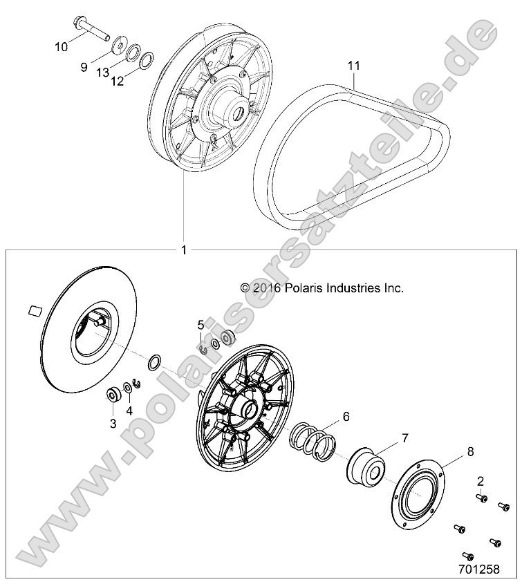 Drive Train, Secondary Clutch (701258)