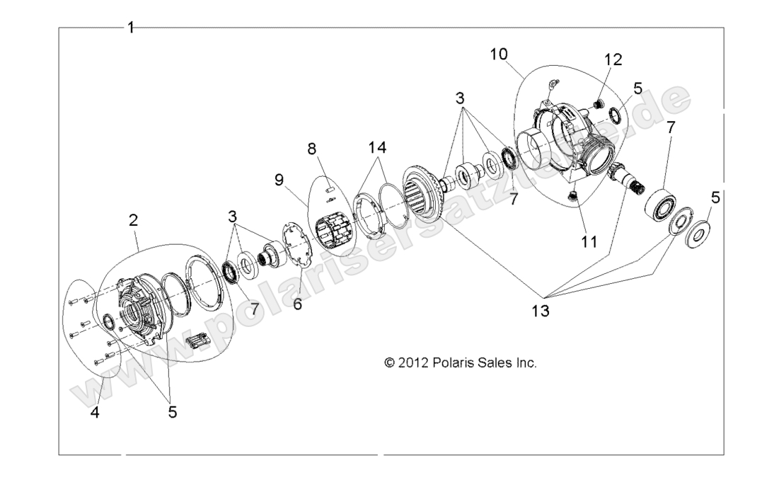 DRIVE TRAIN, FRONT GEARCASE INTERNALS