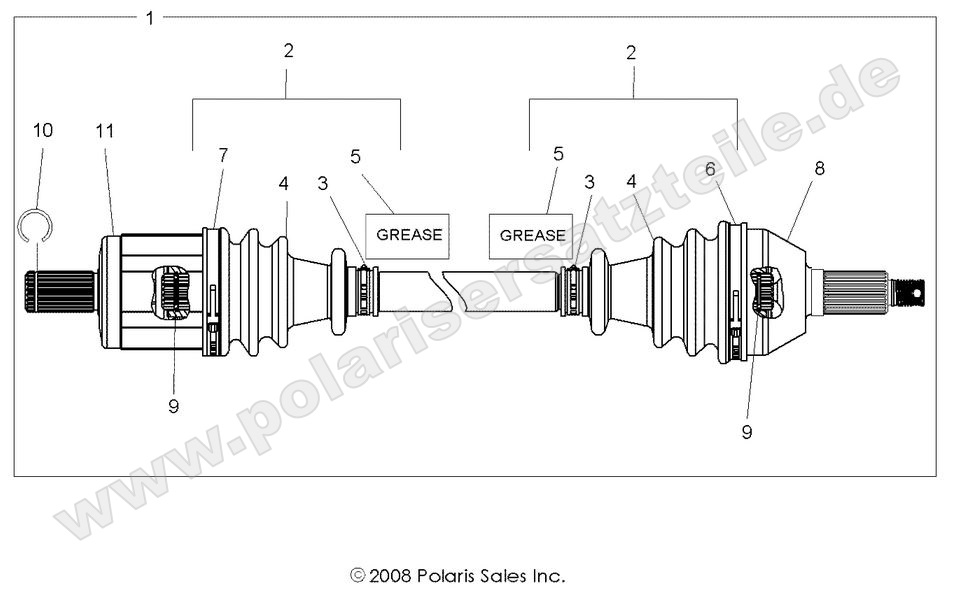 DRIVE TRAIN, FRONT HALF SHAFT