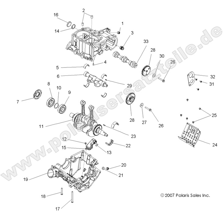 engine crankcase and crankshaft