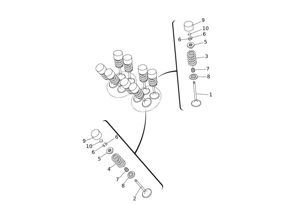 Caballero700-Ventile-Kolben Ventilsystem