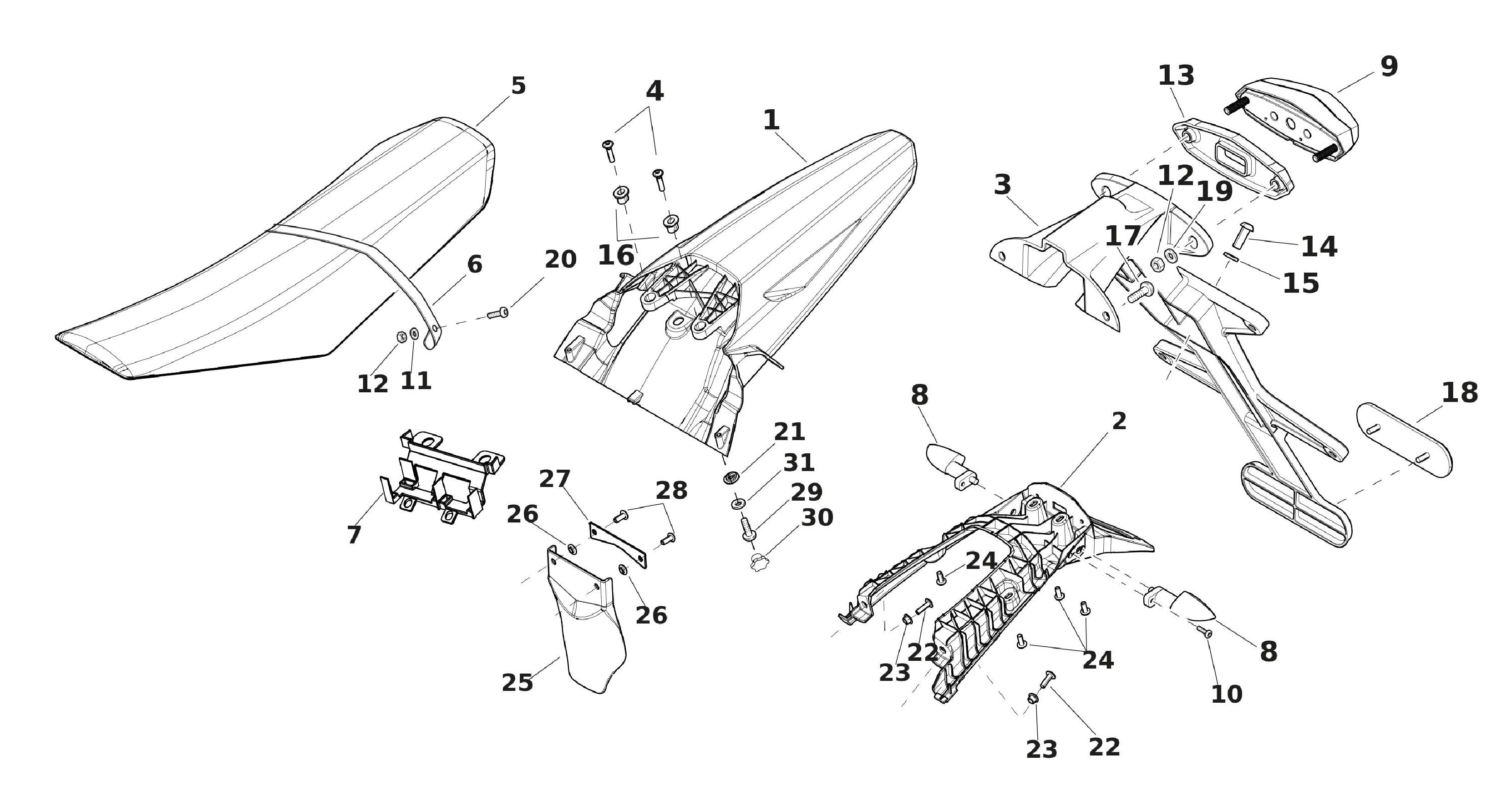 Verkleidung hinten / Sitzbank Verkleidung hinten / Sitzbank