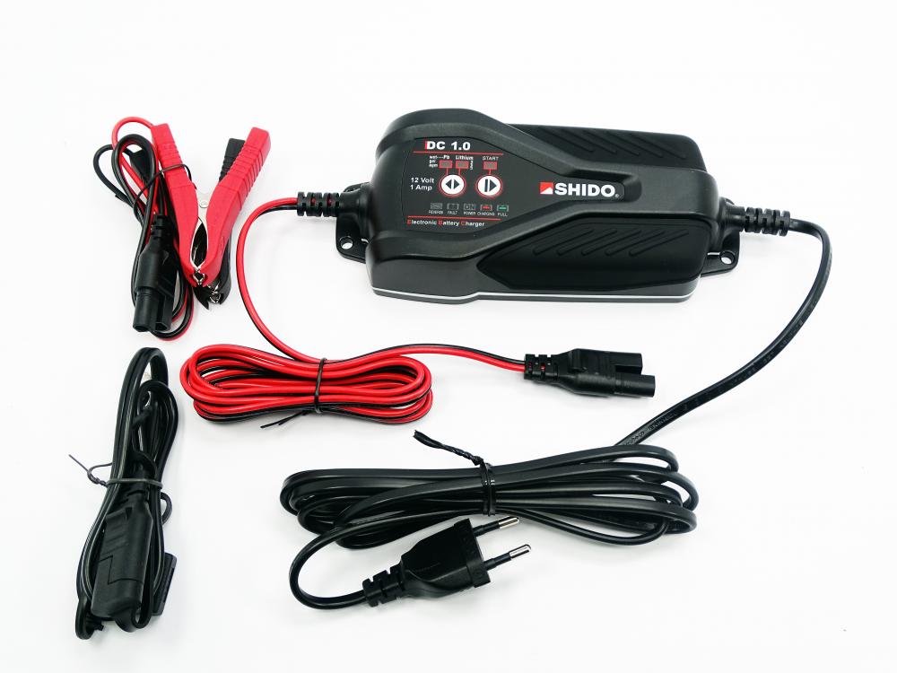 Shido_DC10_Black_Edition_Batterieladegeraet_12V_1A_fuer_Blei_Saeure___Lithium_Batterie Shido DC1.0 Black Edition Batterieladegerät 12V 1A für Blei-Säure + Lithium Batterie