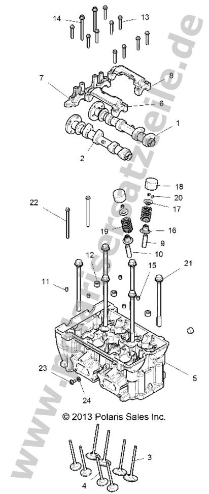 ENGINE, CYLINDER HEAD AND VALVES