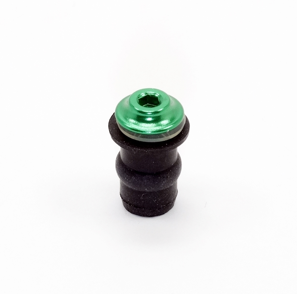 Racing Verkleidungsschraube Aluminium M5x15 + Gummimutter grün