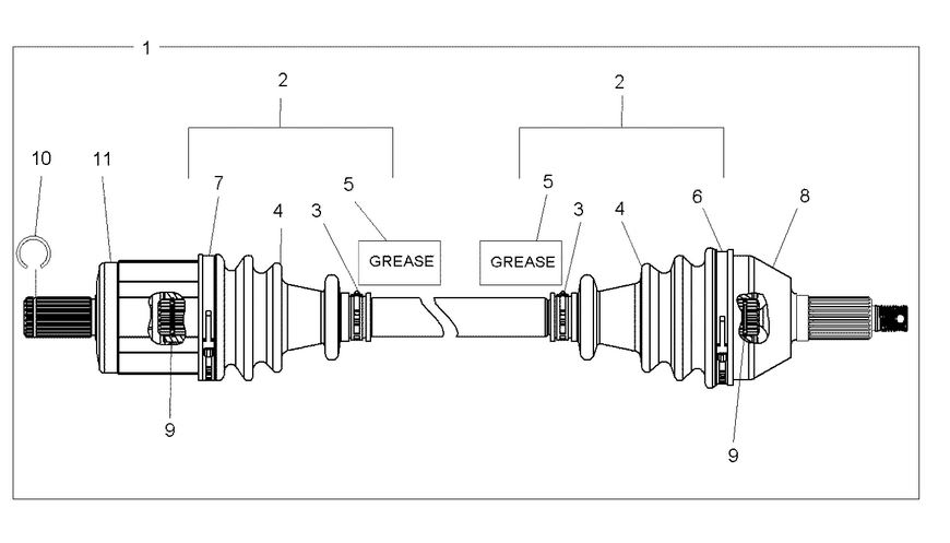 DRIVE TRAIN, FRONT HALF SHAFT