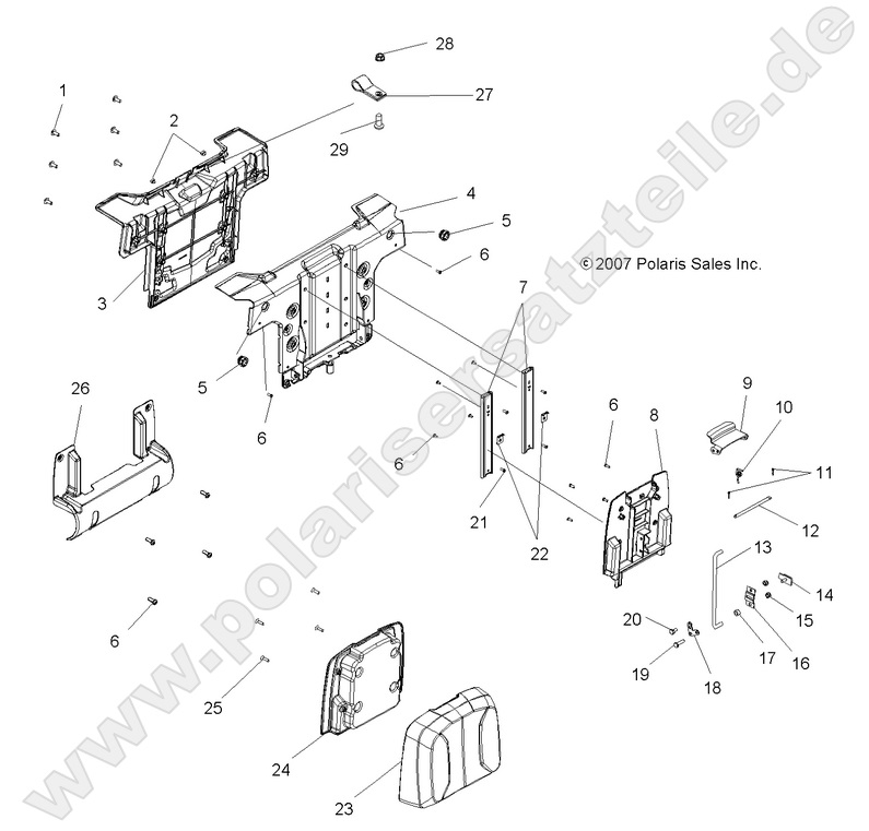 BODY, PASSENGER SEAT BACK